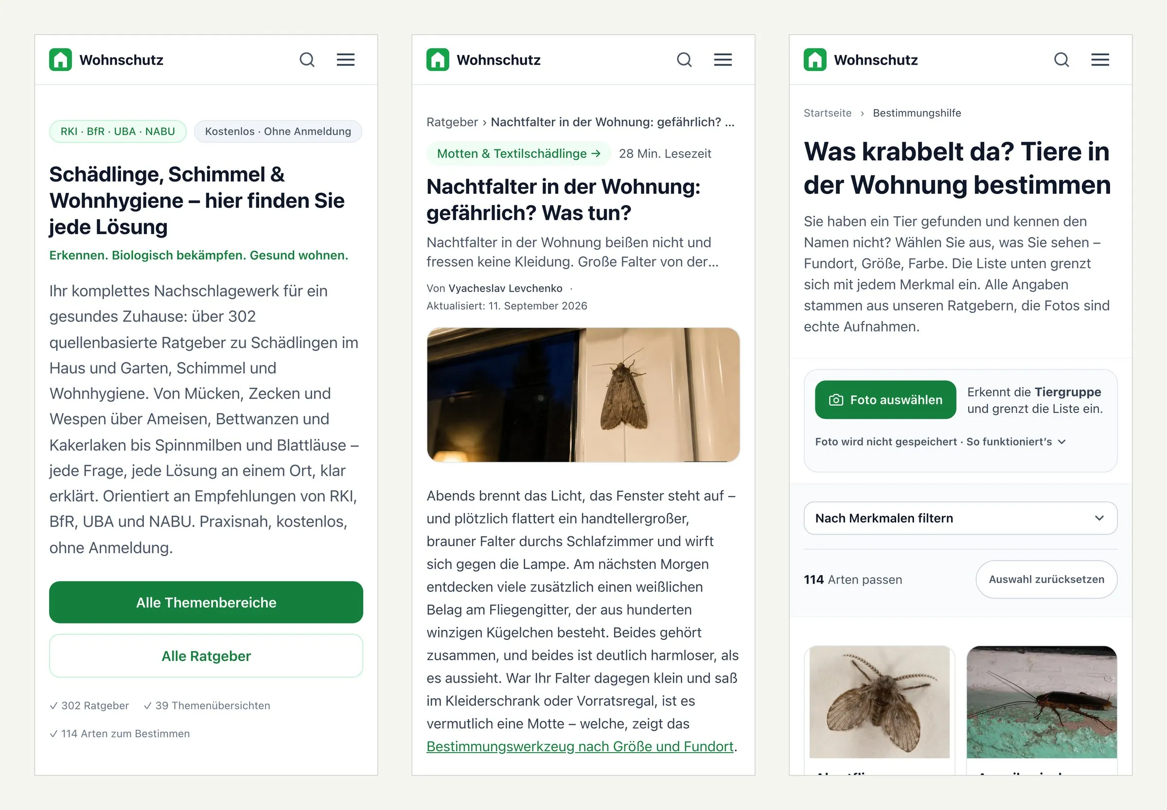 Mobile Ansicht von wohnschutz.com: Startseite, Ratgeber und Bestimmungshilfe